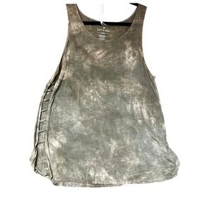 American Eagle Womens Soft & Sexy Tank Top Large Gray Grunge Thrashed Y2k Rebel